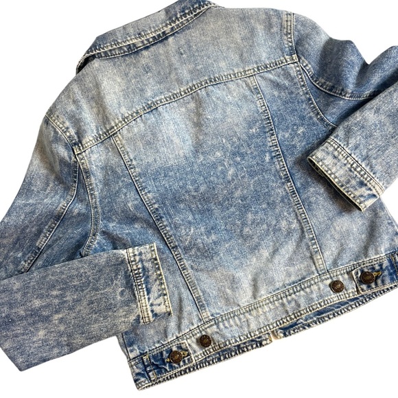 Vintage Y2K Jalate Jeans Acid Wash Denim Jean Button Jacket Size Large - Picture 2 of 13